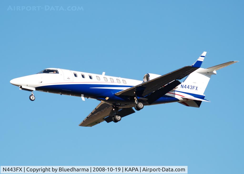 N443FX, 2008 Learjet 45XR C/N 45-371, On final approach to 17L.