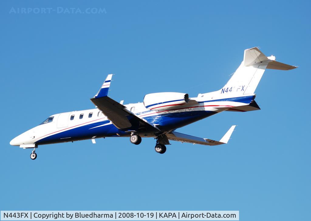 N443FX, 2008 Learjet 45XR C/N 45-371, On final approach to 17L.
