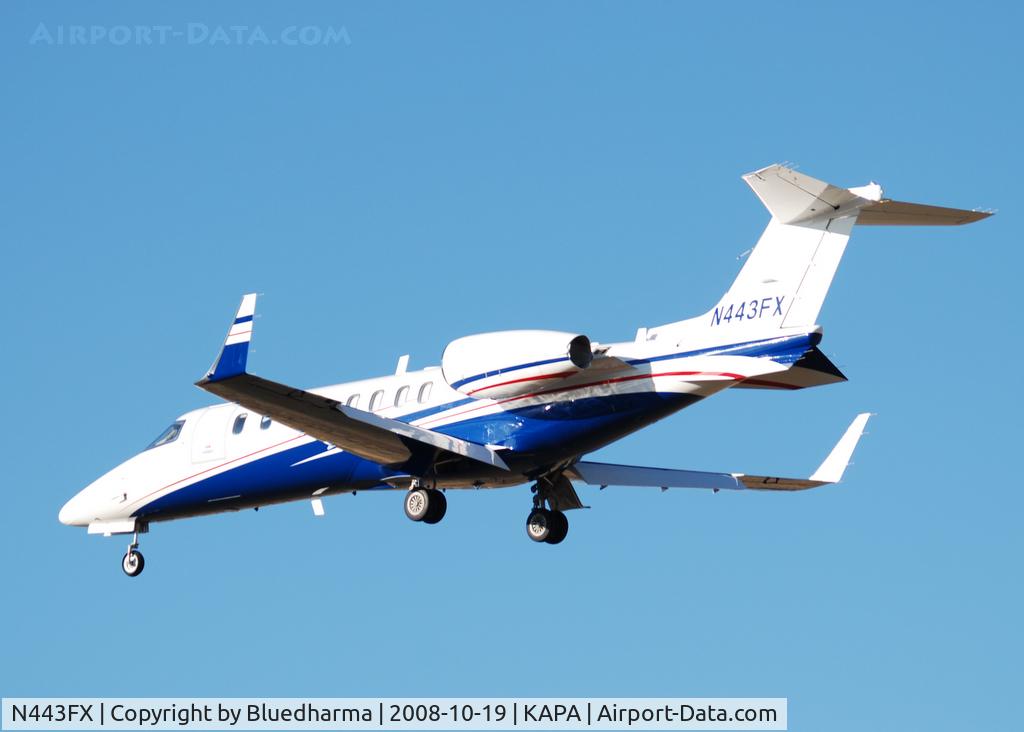 N443FX, 2008 Learjet 45XR C/N 45-371, On final approach to 17L.