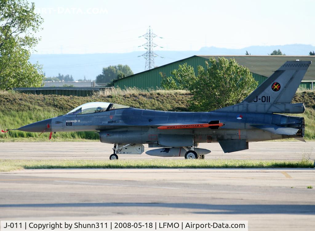 J-011, Fokker F-16AM Fighting Falcon C/N 6D-167, Used as spare aircraft during LFMO Airshow 2008