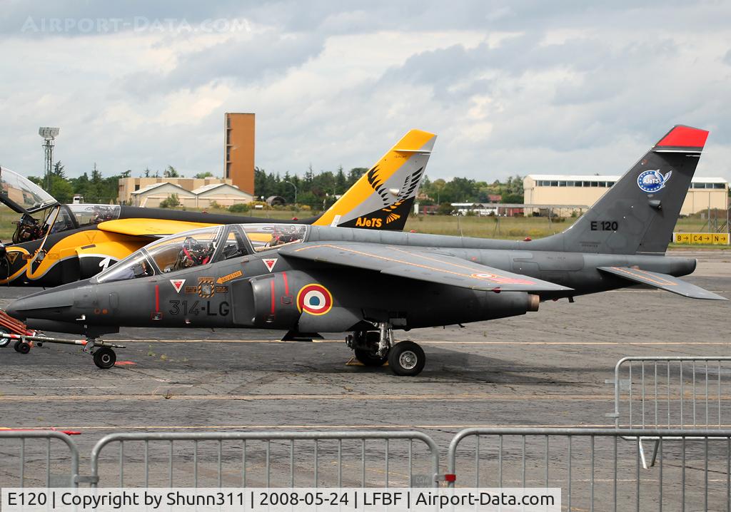 E120, Dassault-Dornier Alpha Jet E C/N E120, Used as spare aircraft during Air Expo Airshow 2008 @ LFBF