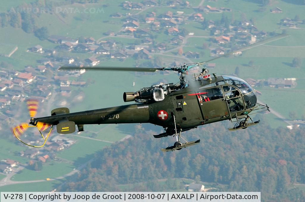 V-278, Aérospatiale SA-316B Alouette III C/N 154/1100, One of the ferry helicopetrs that were active during the Axalp demo 2008.