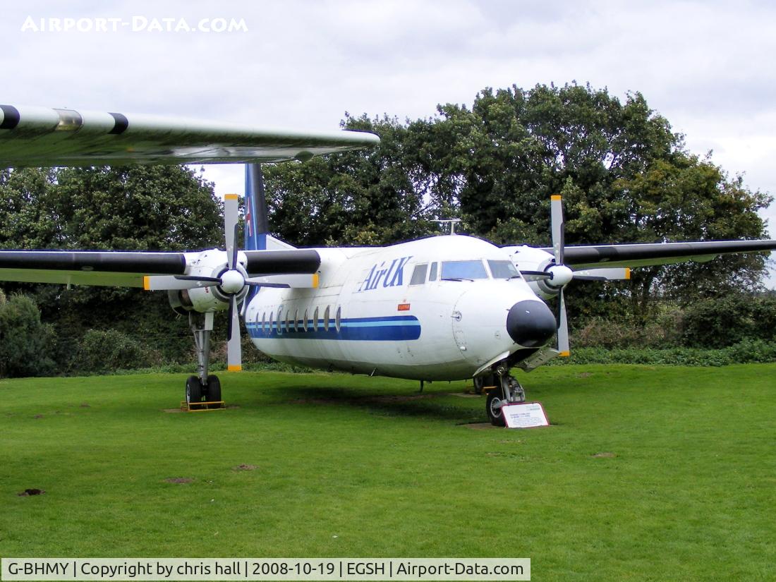 G-BHMY, 1962 Fokker F-27-200 Friendship C/N 10196, First flew in February 1962 as PH-FDL, Air UK registered this aircraft G-BHMY on 6th May 1980