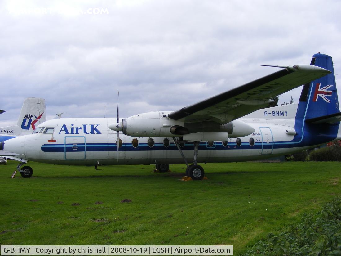 G-BHMY, 1962 Fokker F-27-200 Friendship C/N 10196, First flew in February 1962 as PH-FDL, Air UK registered this aircraft G-BHMY on 6th May 1980