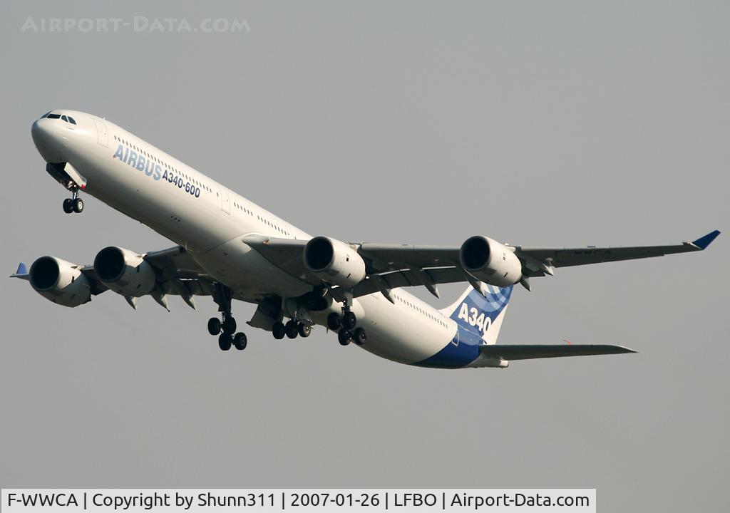 F-WWCA, 2001 Airbus A340-642 C/N 360, Taking off rwy 32L