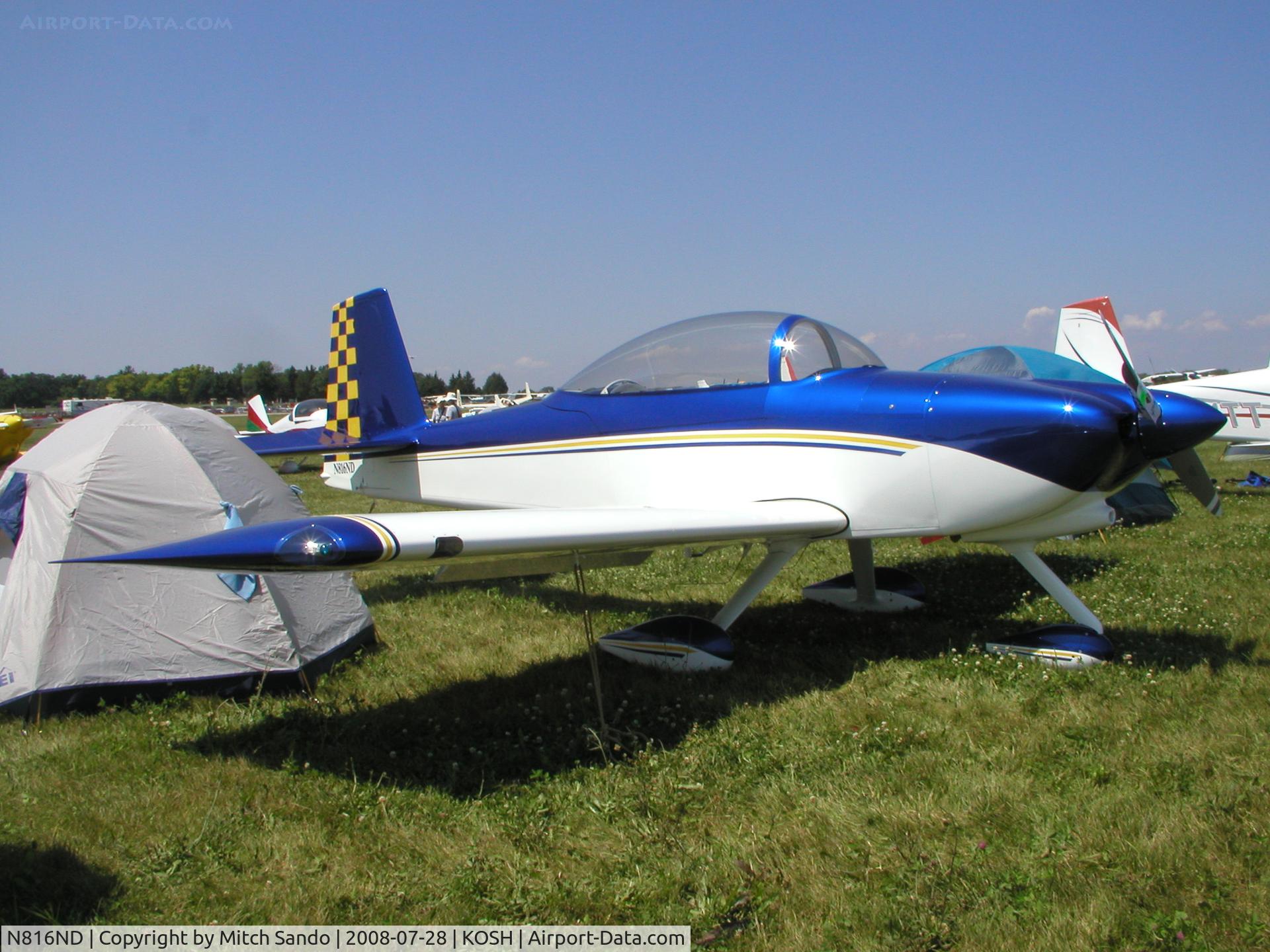 N816ND, 2006 Vans RV-8A C/N 81271, EAA AirVenture 2008.