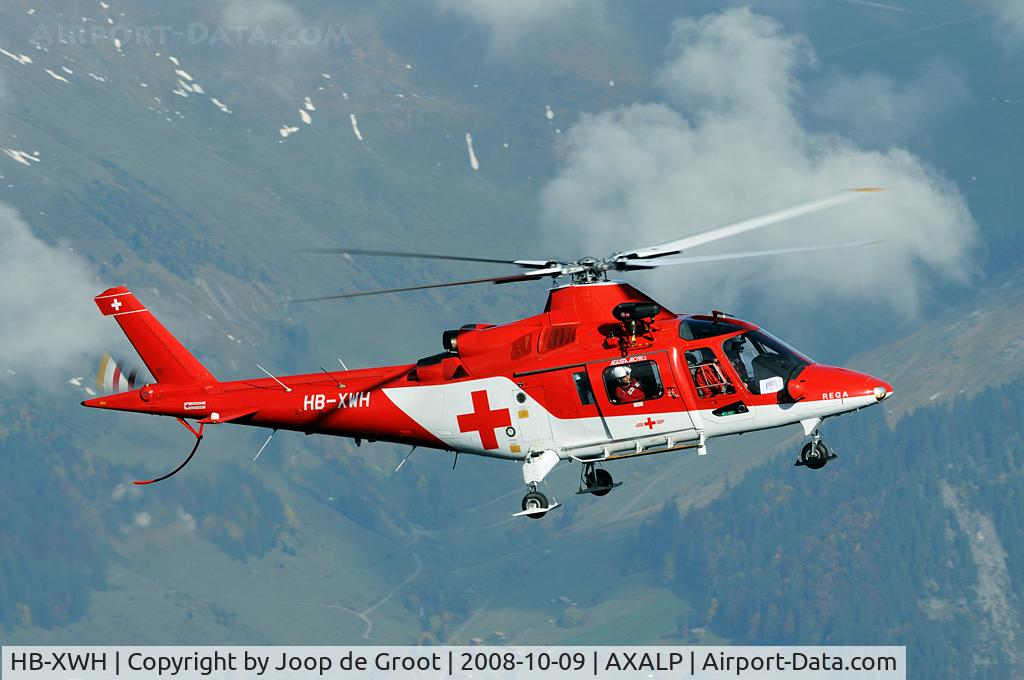 HB-XWH, 1993 Agusta A-109K-2 C/N 10008, The arrival of the Rega A109 at the Axalp across the Brienzersee.