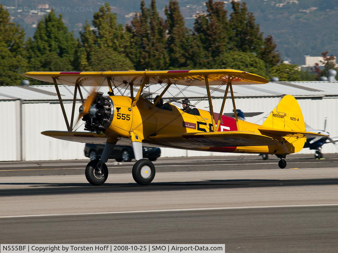 N555BF, 1941 Boeing A75N1(PT17) C/N 75-2305, N555BF departing from RWY 21