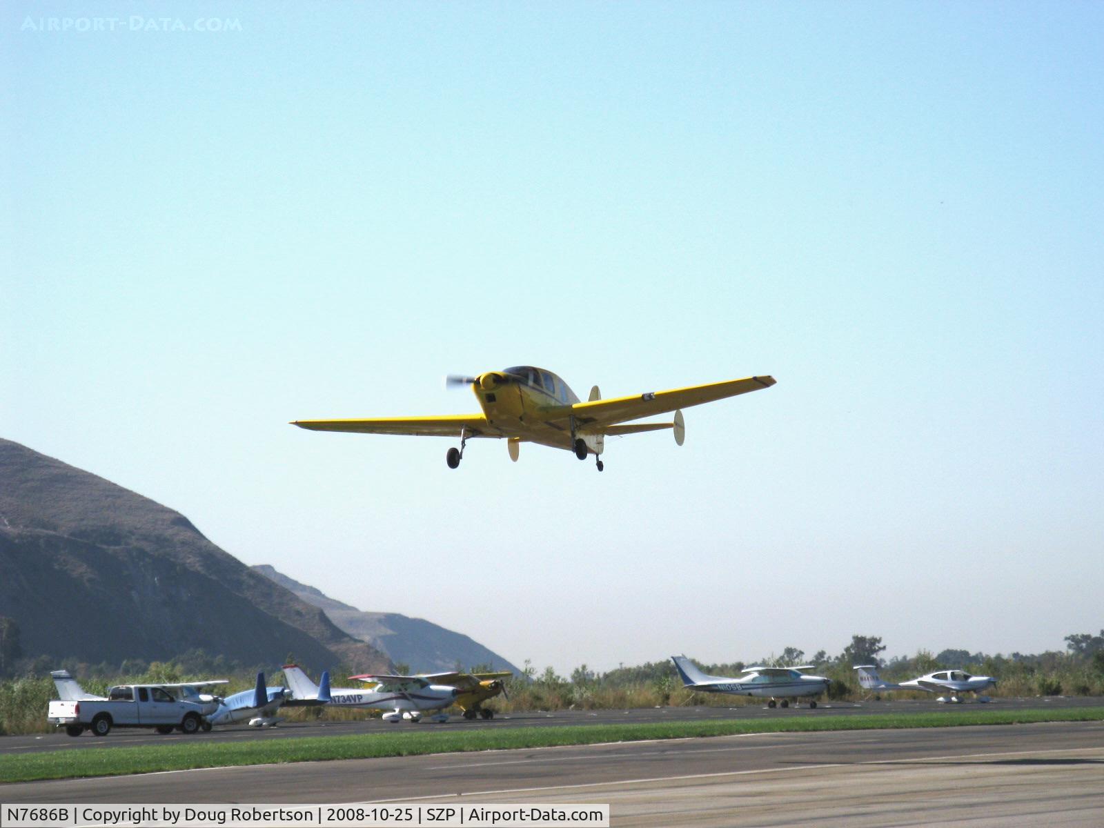 N7686B, 1957 Bellanca 14-19-2 Cruisair Senior C/N 4037, 1957 Downer Bellanca 14-19-2 CRUISEMASTER, Continental O-470-K 230 Hp, takeoff climb Rwy 04