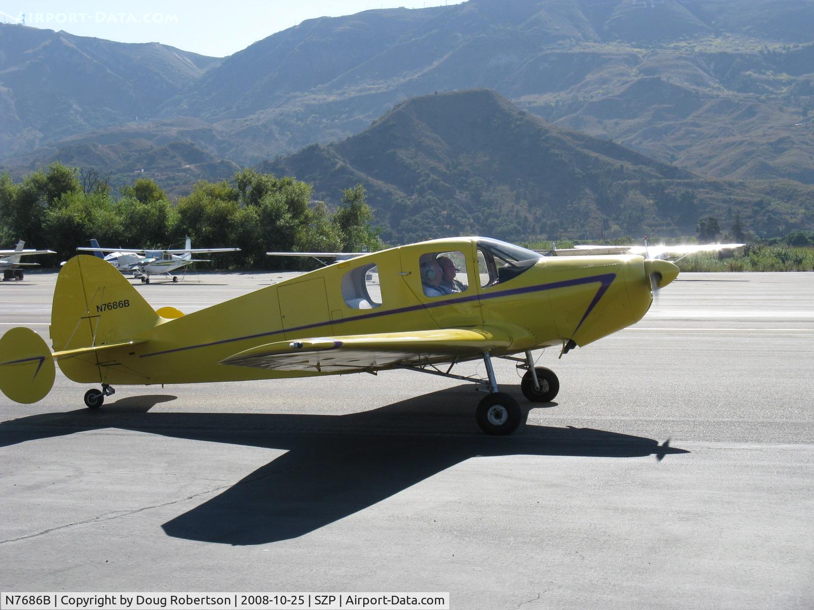 N7686B, 1957 Bellanca 14-19-2 Cruisair Senior C/N 4037, 1957 Downer Bellanca 14-19-2 CRUISEMASTER, Continental O-470-K 230 Hp, taxi to rwy 04
