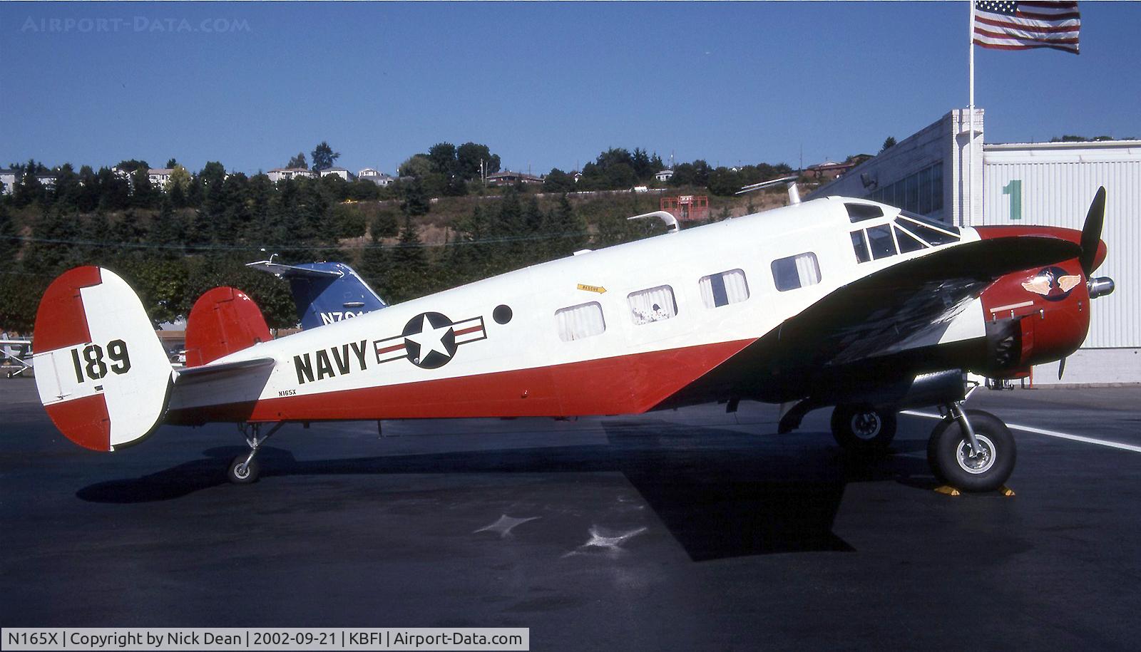 N165X, 1956 Beech E18S C/N BA-189, Scanned from a slide