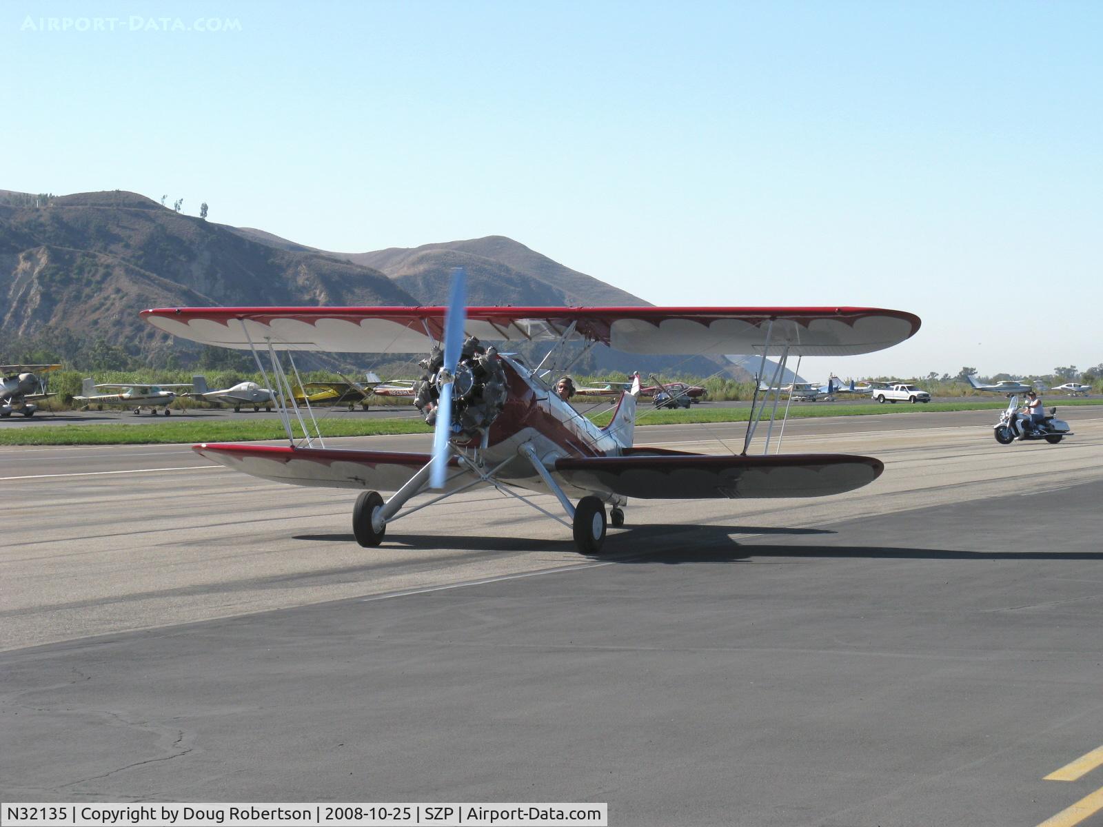 N32135, 1941 Waco UPF-7 C/N 5767, 1941 Waco UPF-7, Continental W670 220 Hp, taxi on to Rwy 22