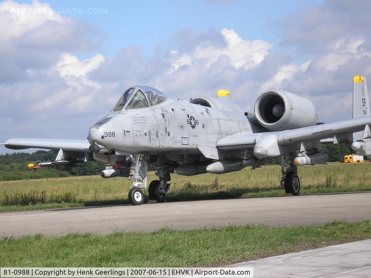 81-0988, 1981 Fairchild Republic A-10A Thunderbolt II C/N A10-0683, Dutch AF Openday, Volkel AFB , 2007     USAF