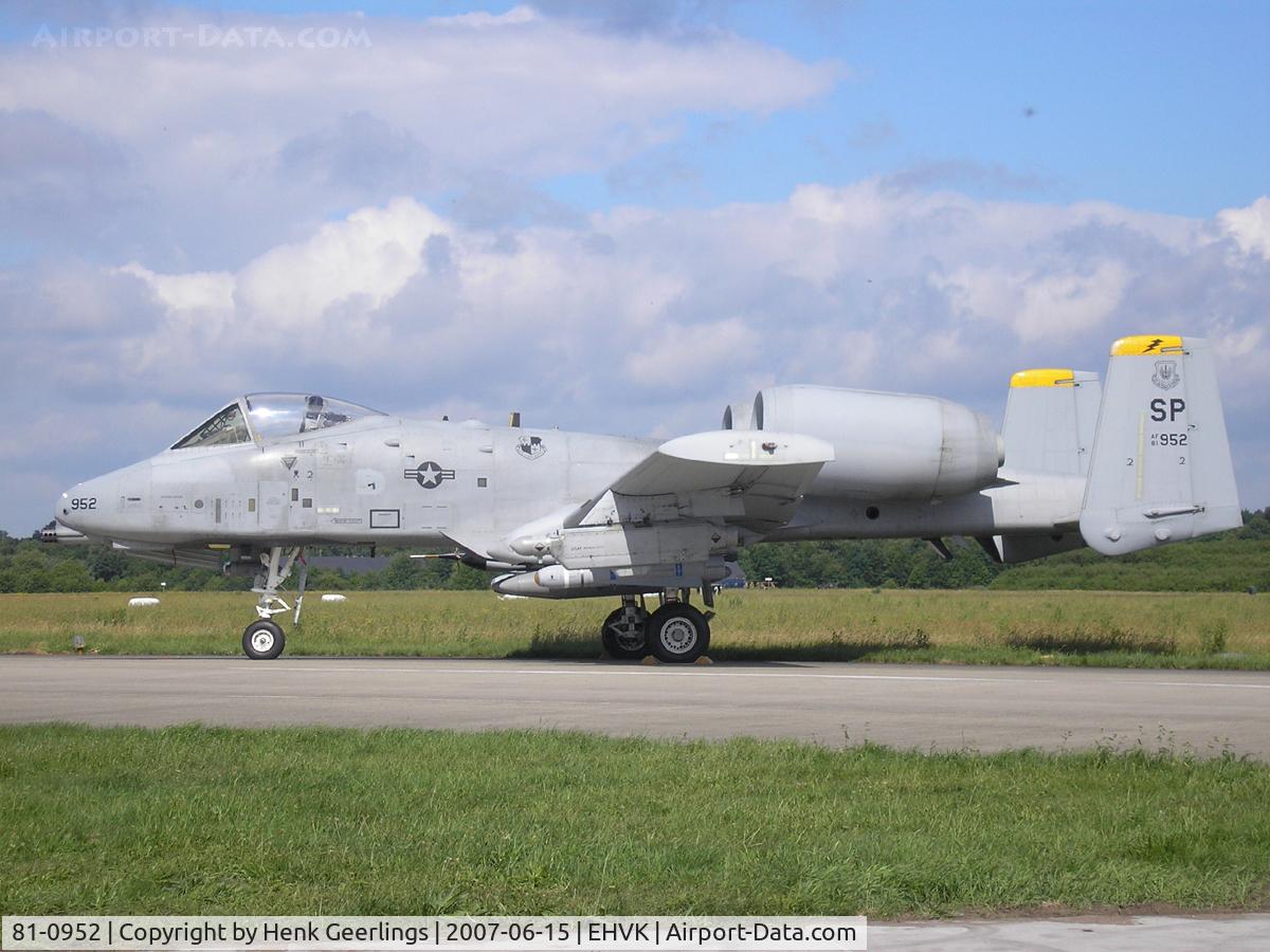 81-0952, 1981 Fairchild Republic A-10A Thunderbolt II C/N A10-0647, Dutch AF Openday, Volkel AFB , 2007   USAF