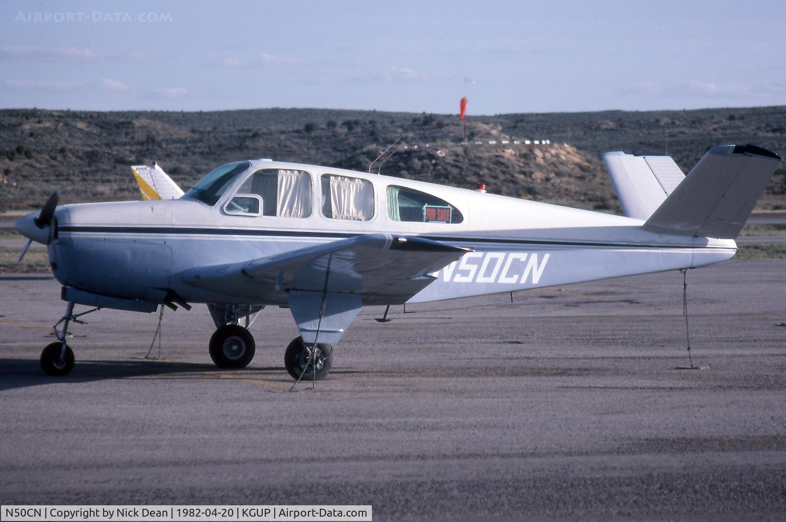 N50CN, 1947 Beech 35 Bonanza C/N D-243, Scanned from a slide