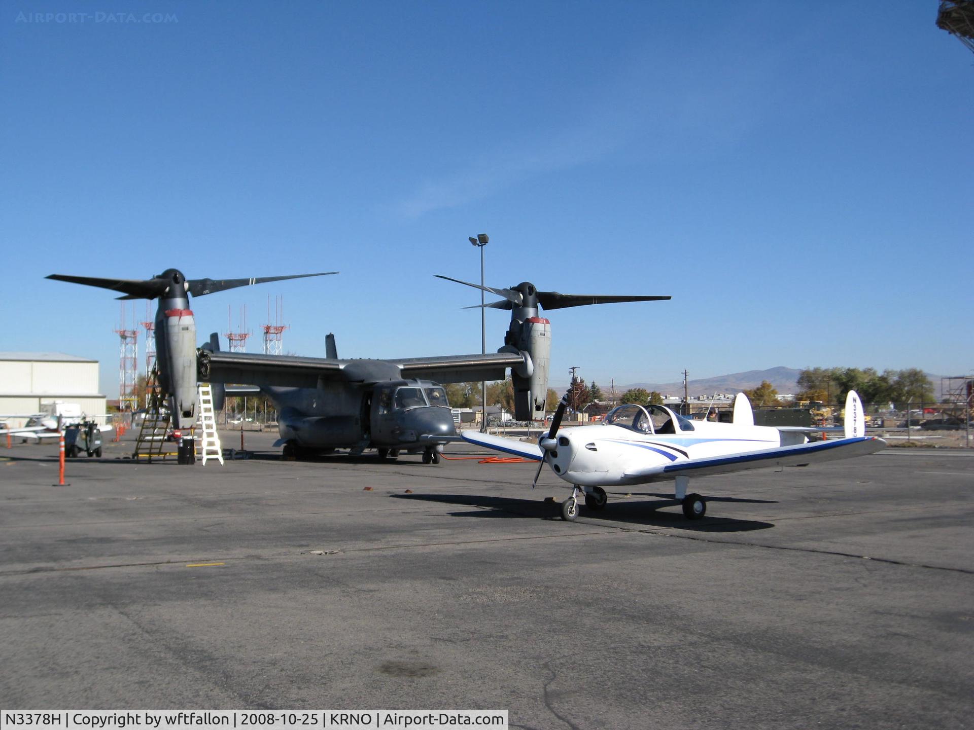 N3378H, 1946 Erco 415D Ercoupe C/N 4003, With USMC MV-22 of VMX-22 @ KRNO