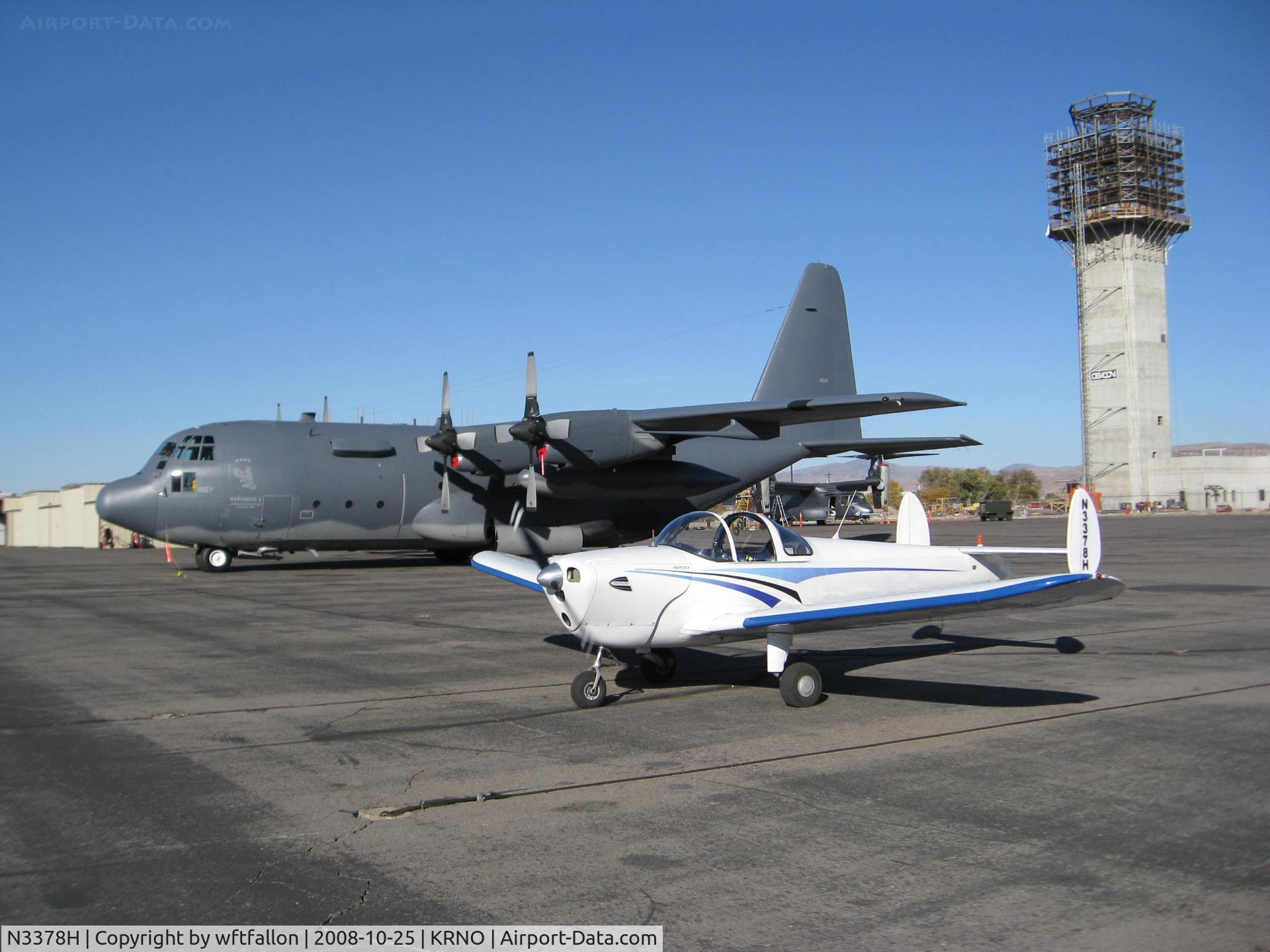 N3378H, 1946 Erco 415D Ercoupe C/N 4003, With USAF C-130 #1857 @ KRNO