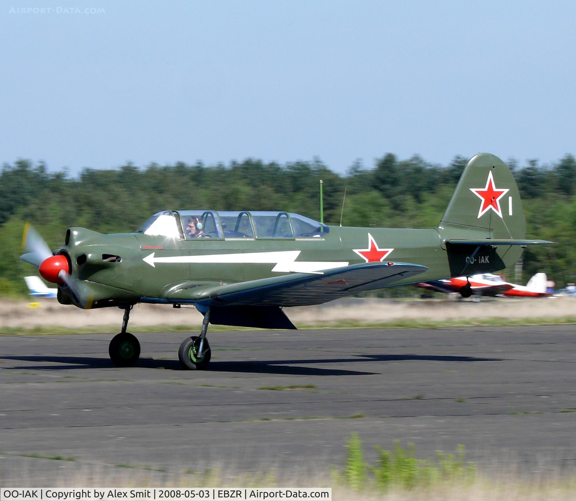 OO-IAK, 1956 Yakovlev Yak-18 C/N 1332019, Nanchang CJ-5/Yak-18 Max OO-IAK painted as Russian Air Force white/1