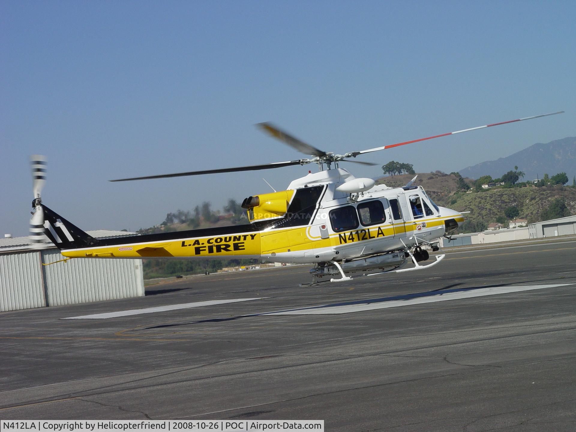 N412LA, 2005 Bell 412EP C/N 36392, Almost down at EHA Helipad Brackett Field
