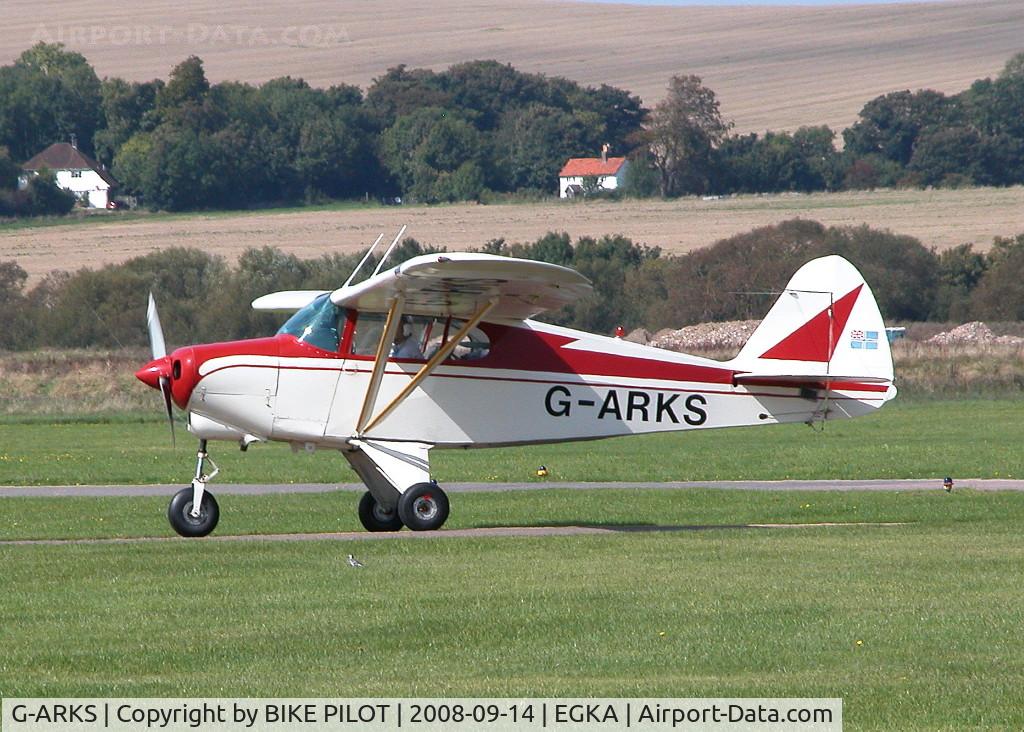 G-ARKS, 1961 Piper PA-22-108 Colt Colt C/N 22-8422, NICE LOOKING PIPER AMONG THE SPAM CANS