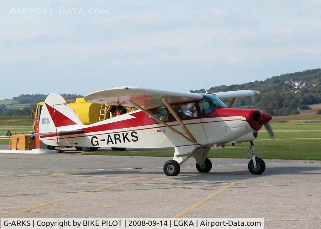 G-ARKS, 1961 Piper PA-22-108 Colt Colt C/N 22-8422, NICE LOOKING PIPER AMONG THE SPAM CANS