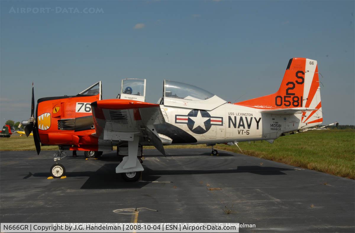 N666GR, 1958 North American T-28C Trojan Trojan C/N 226-158 (140581), On ramp at Easton MD