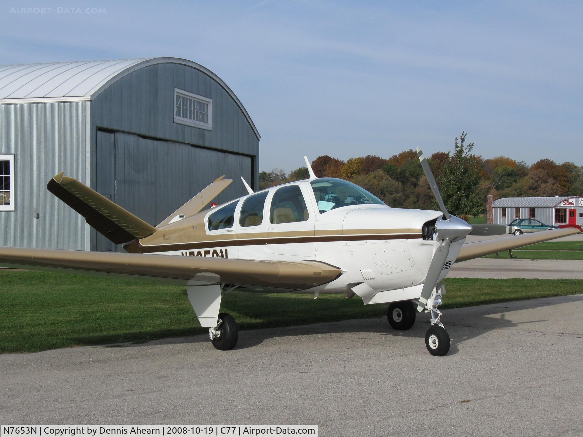 N7653N, 1968 Beech V35A Bonanza C/N D-8858, Poplar Grove,IL