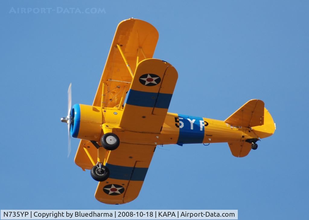 N735YP, 1942 Boeing B75N1 C/N 75-2611, Flyover of 17R.
