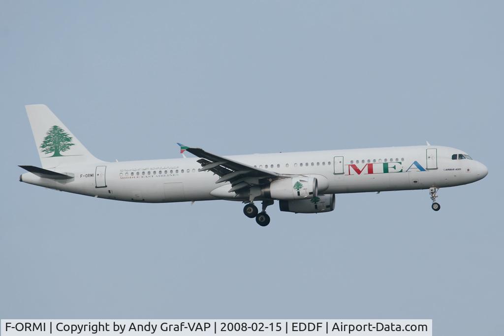F-ORMI, 2003 Airbus A321-231 C/N 1977, MEA A321