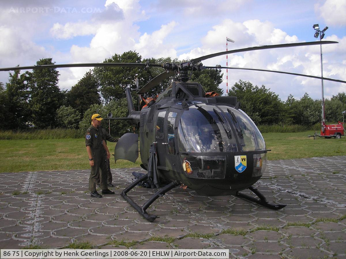 86 75, MBB Bo.105P C/N 6075, Dutch AF Openday , Leeuwarden AFB 2008  - German Army
