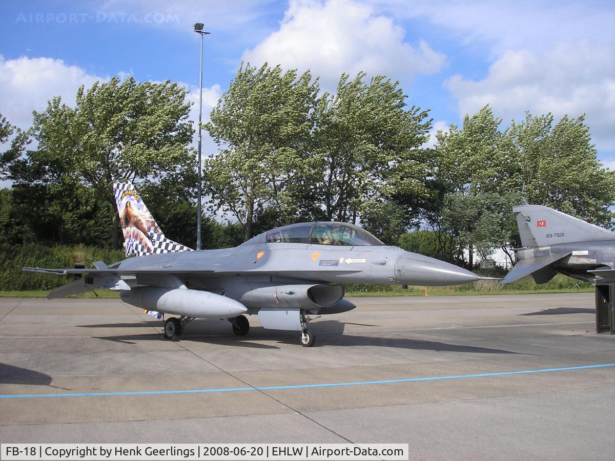 FB-18, General Dynamics F-16BM Fighting Falcon C/N 6J-18, Dutch AF Openday , Leeuwarden AFB , 2008  - Belgian AF