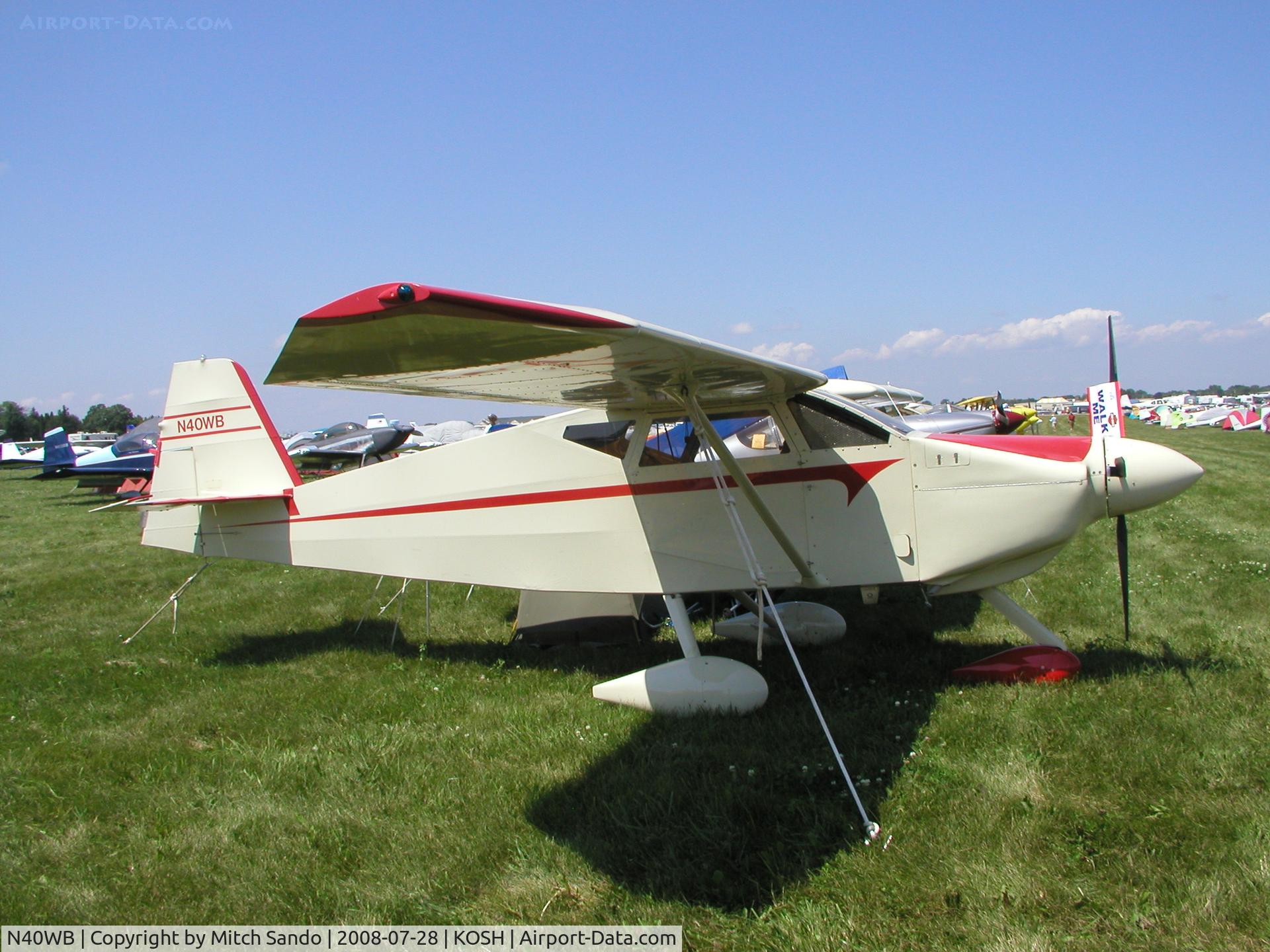 N40WB, 2004 Wittman W-10 Tailwind C/N 98-1100, EAA AirVenture 2008.