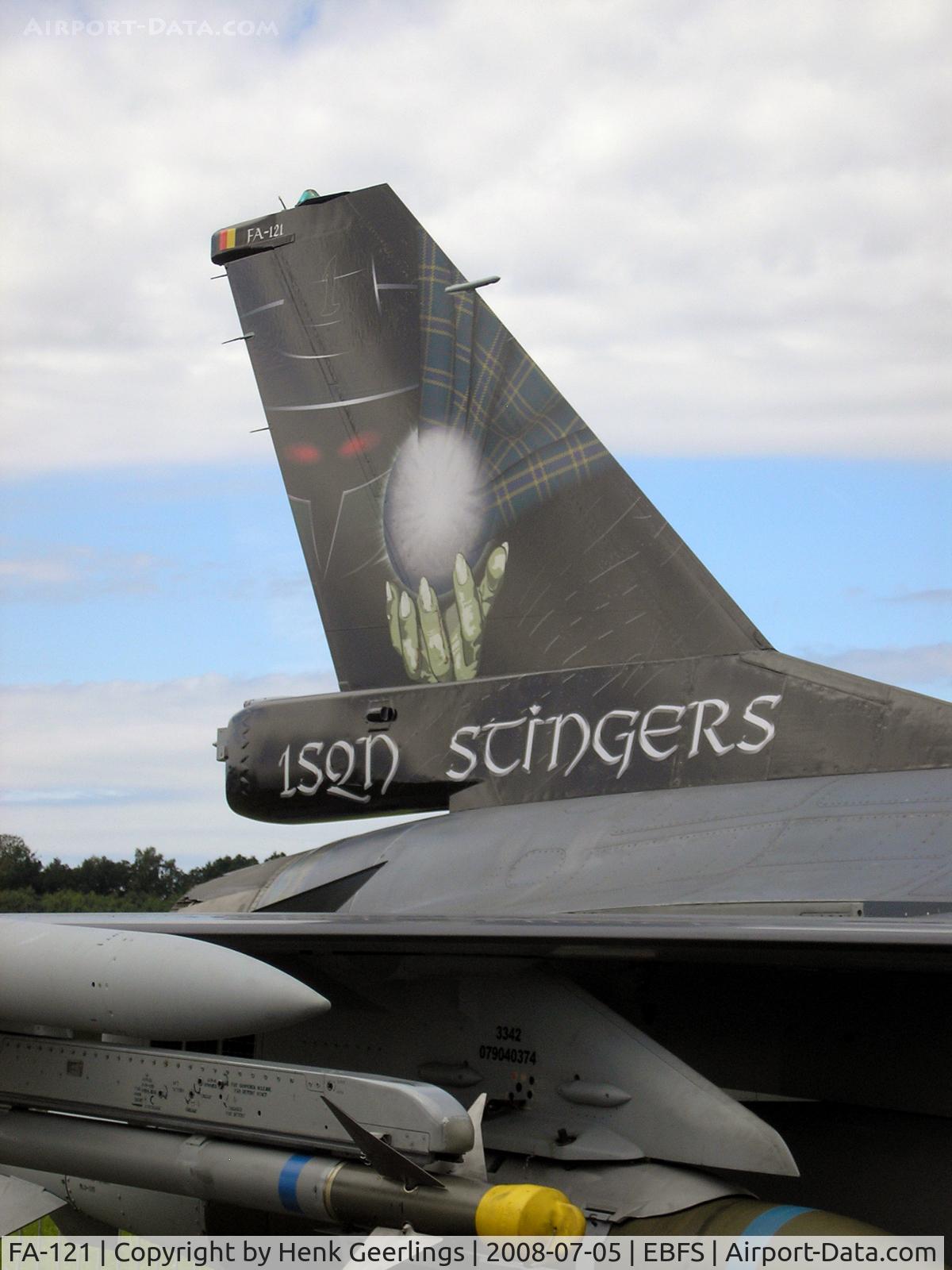 FA-121, SABCA F-16AM Fighting Falcon C/N 6H-121, Belgian Defence Day - Florennes July 2008  Belgian AF , spcl cs tail 