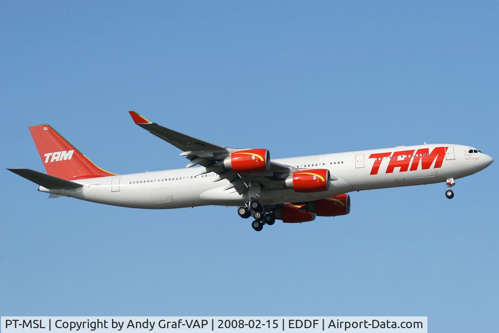 PT-MSL, 2003 Airbus A340-541 C/N 464, TAM A340-500