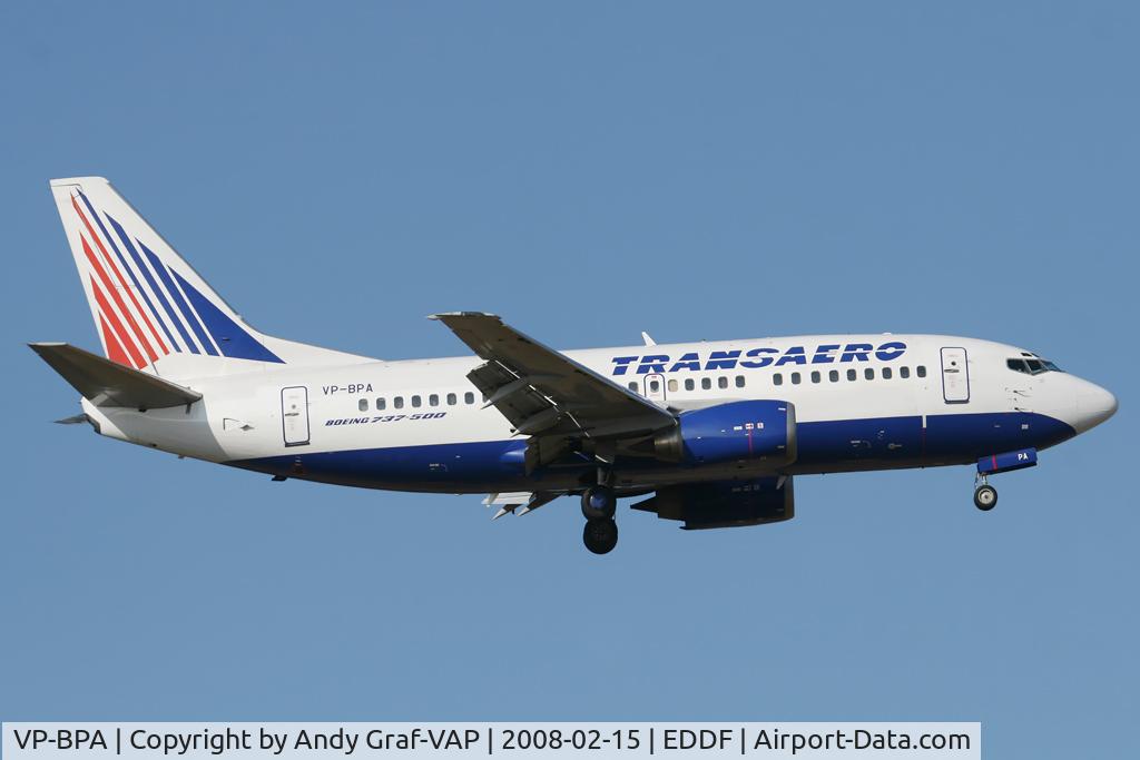 VP-BPA, 1991 Boeing 737-5K5 C/N 25037, Transaero 737-500