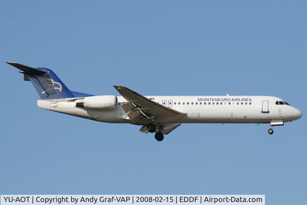 YU-AOT, 1991 Fokker 100 (F-28-0100) C/N 11350, Montenegro Airlines F100