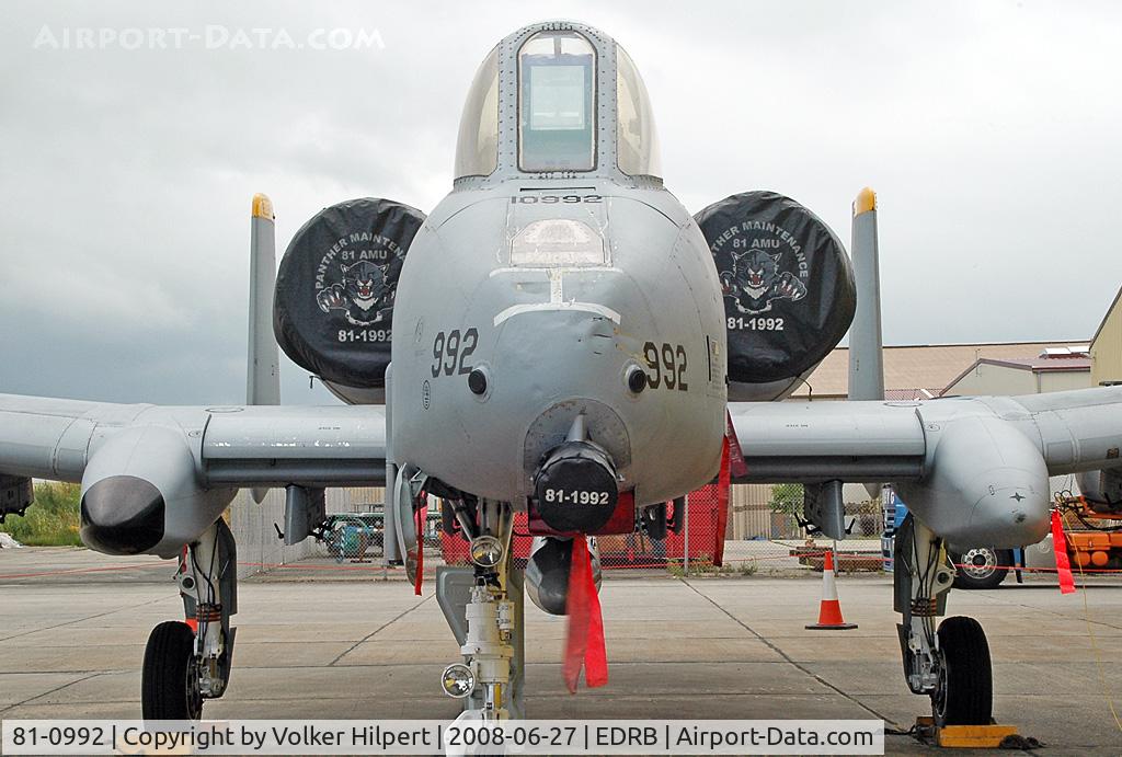 81-0992, 1981 Fairchild Republic A-10A Thunderbolt II C/N A10-0687, Bitburg Airshow