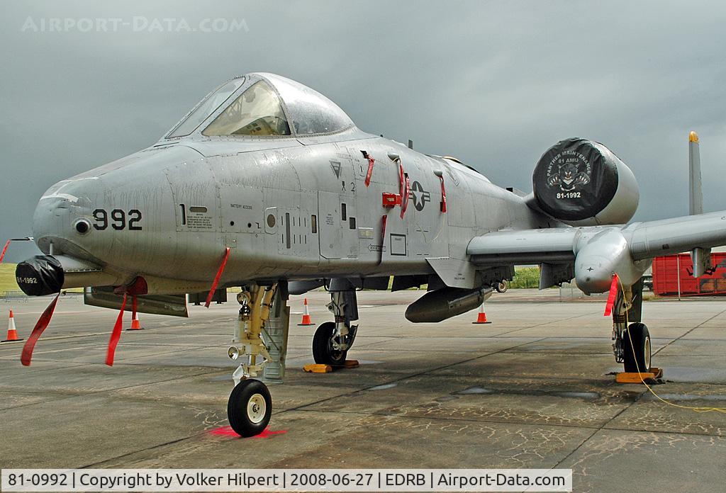 81-0992, 1981 Fairchild Republic A-10A Thunderbolt II C/N A10-0687, Bitburg airshow