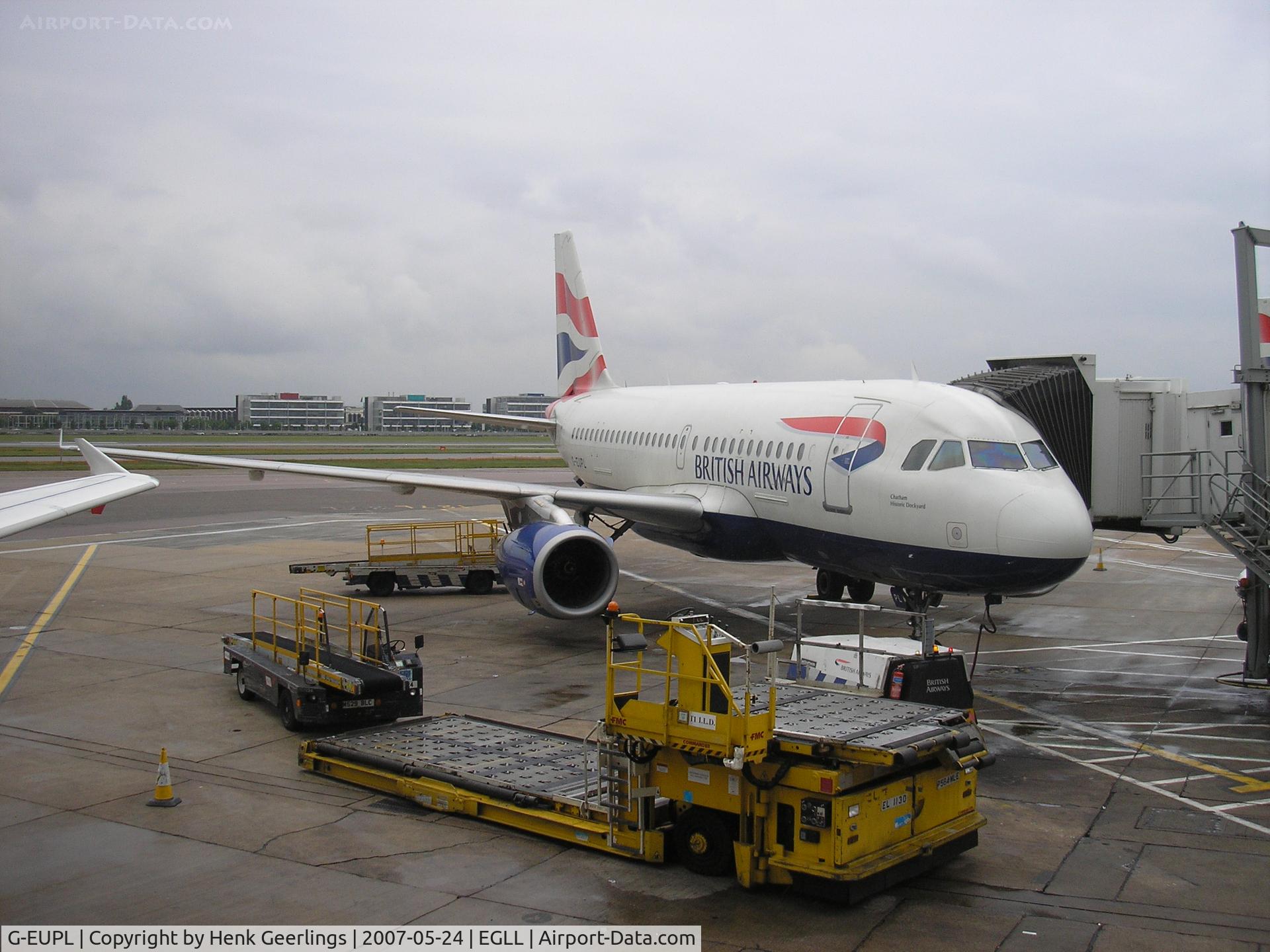 G-EUPL, 2000 Airbus A319-131 C/N 1239, BA  at LHR