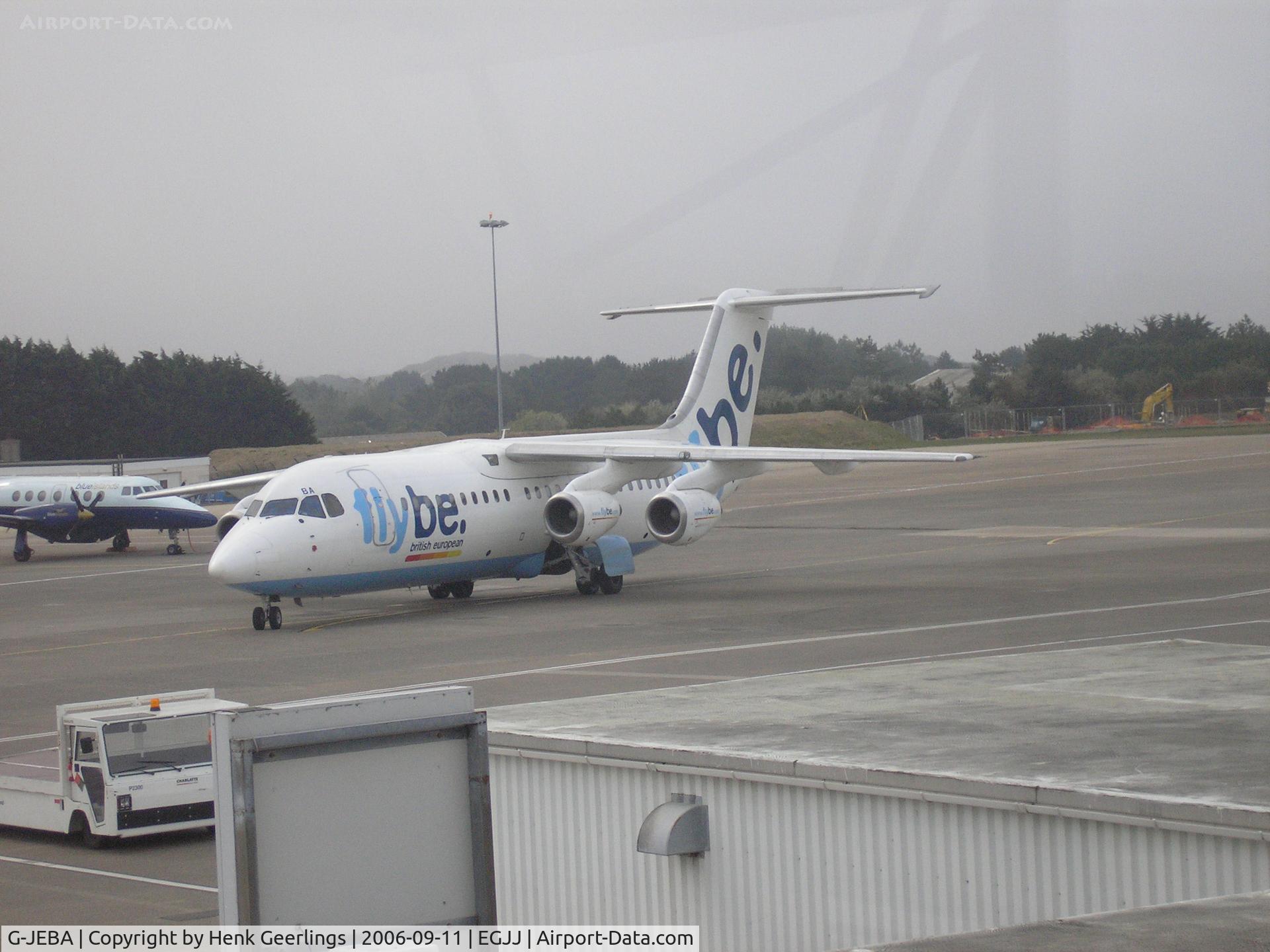 G-JEBA, 1990 British Aerospace BAe.146-300 C/N E3181, Flybe , Jersey Airport