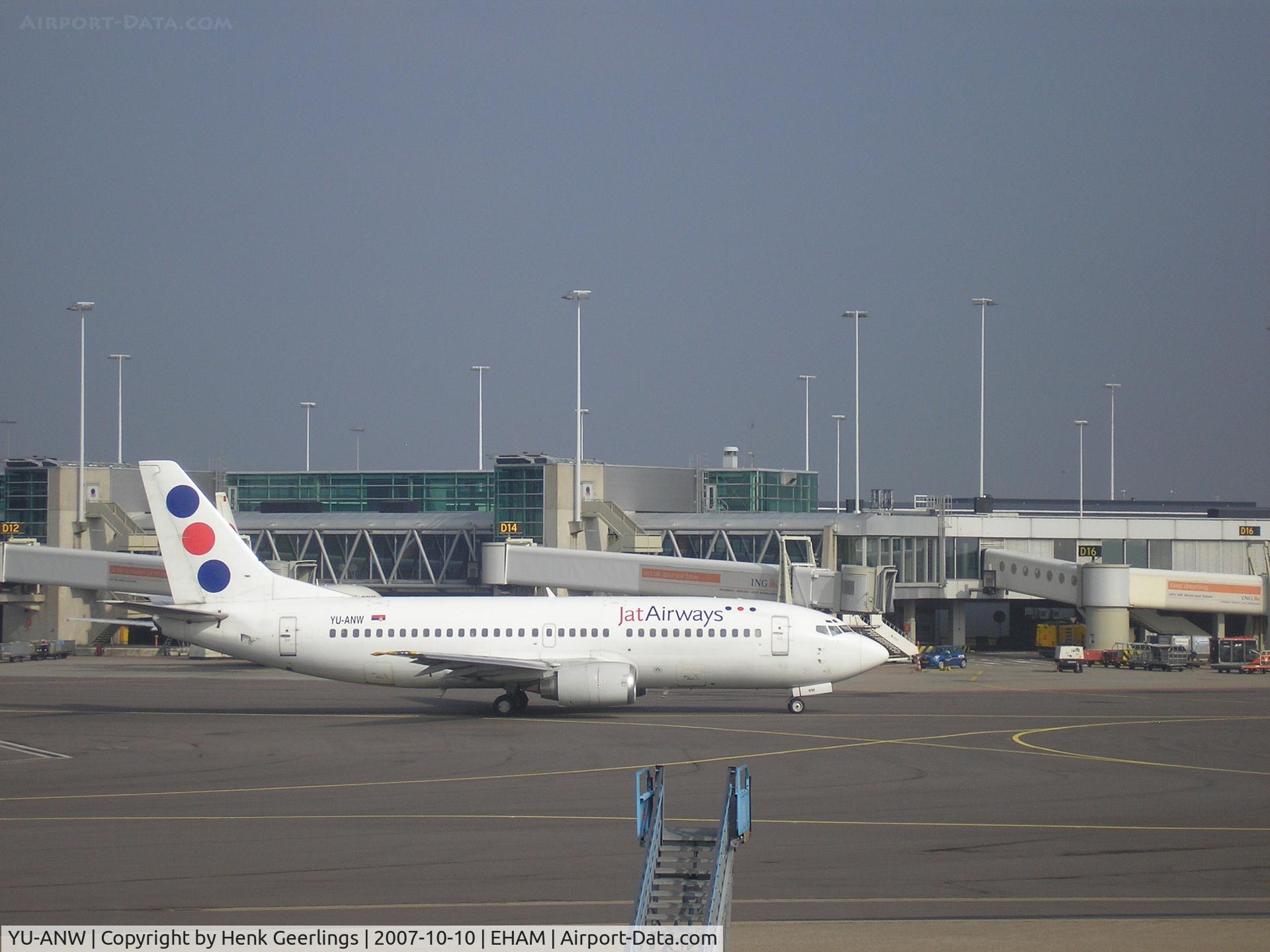 YU-ANW, 1988 Boeing 737-3H9 C/N 24141, JAT Airways at Schiphol