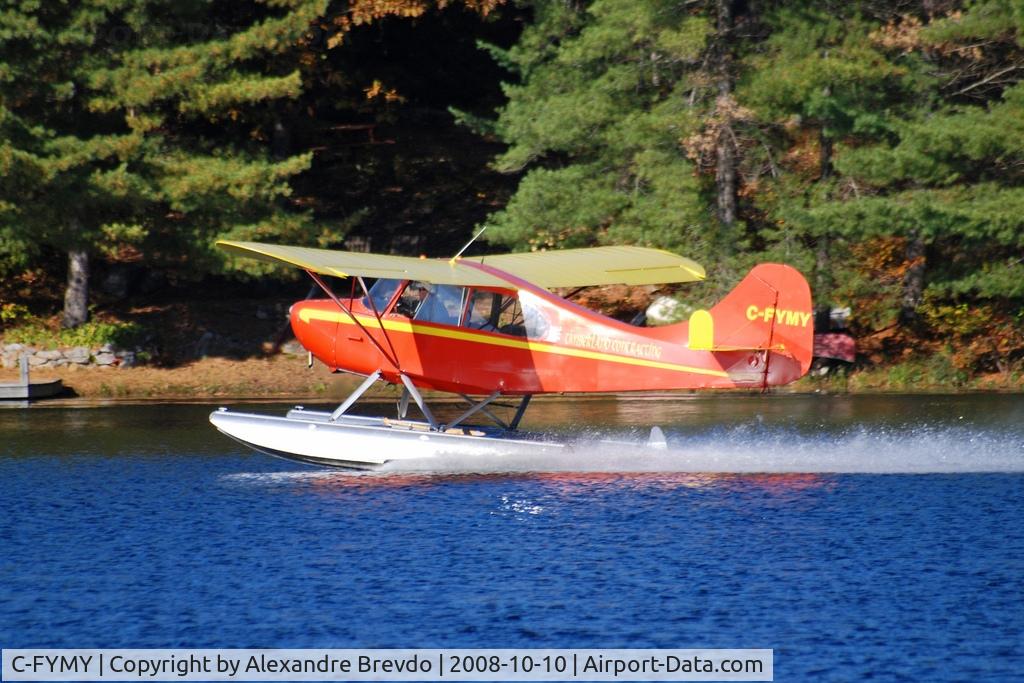 C-FYMY, 1946 Aeronca 7BCM C/N 7AC-1591, Aeronca taking off South Beaver Lake 1