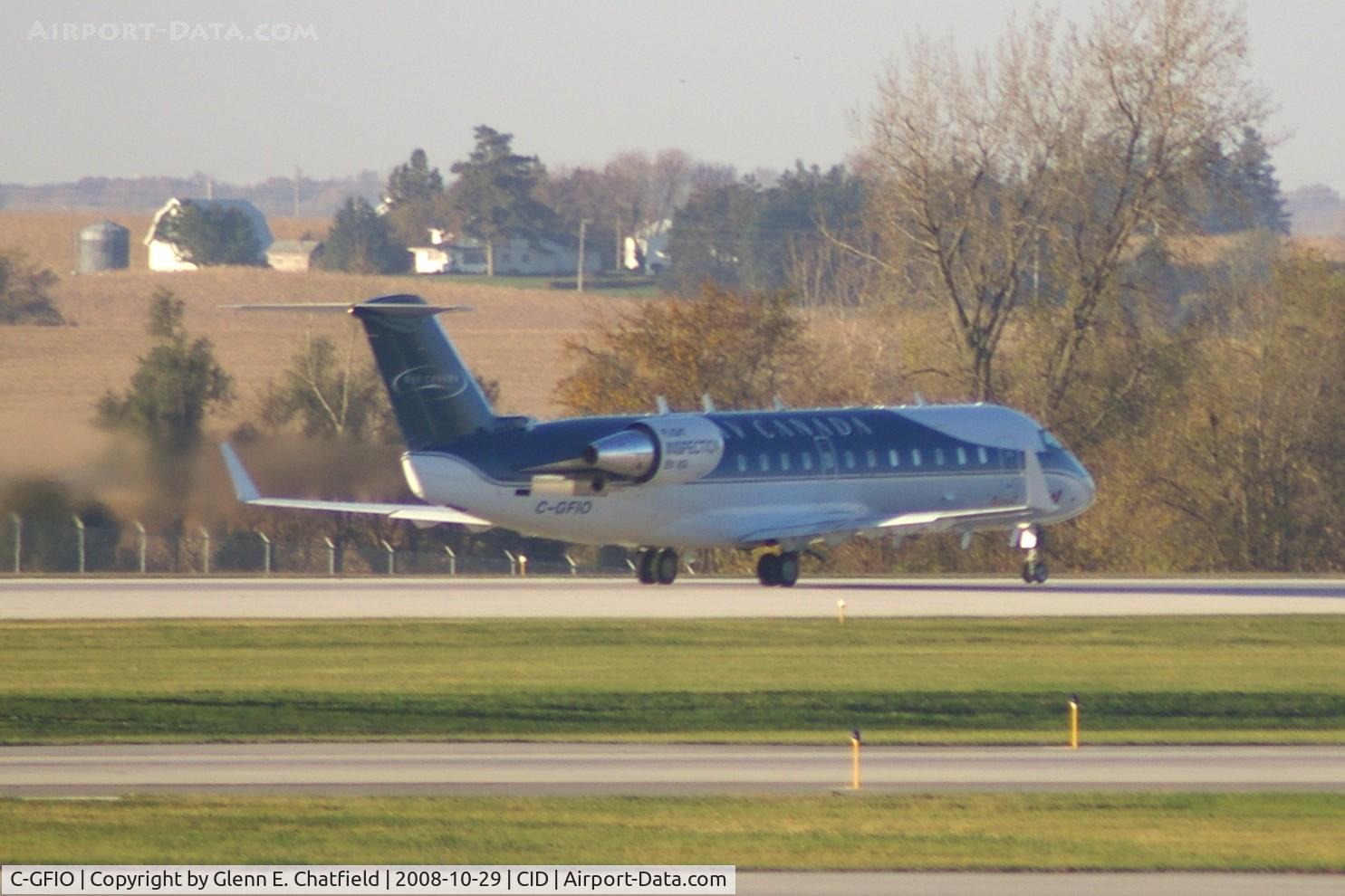 C-GFIO, 2001 Bombardier CRJ-200ER (CL-600-2B19) C/N 7526, Departing Runway 27 for test flights.