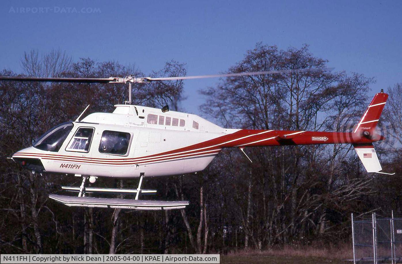 N411FH, 1969 Bell 206B JetRanger II C/N 371, Scanned from a slide