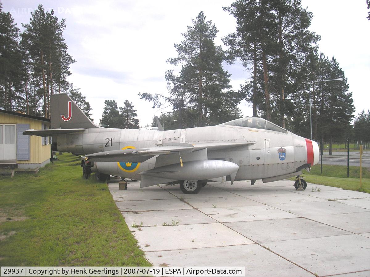 29937, Saab J-29C Tunnan C/N 29-937, Swedish AF, Museum Norrbottens Wing F-21 , Lulea