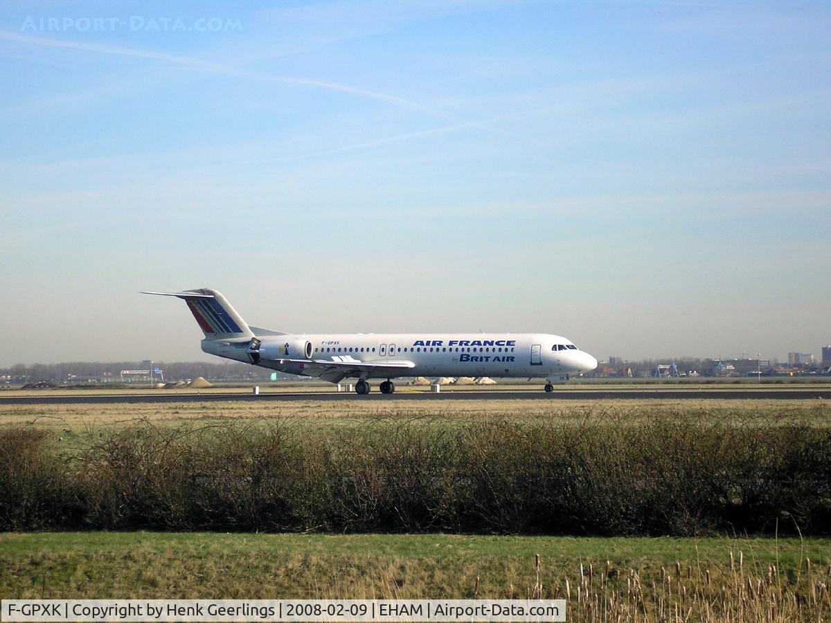 F-GPXK, 1991 Fokker 100 (F-28-0100) C/N 11329, Arrival at Schiphol, Air France - Brit Air