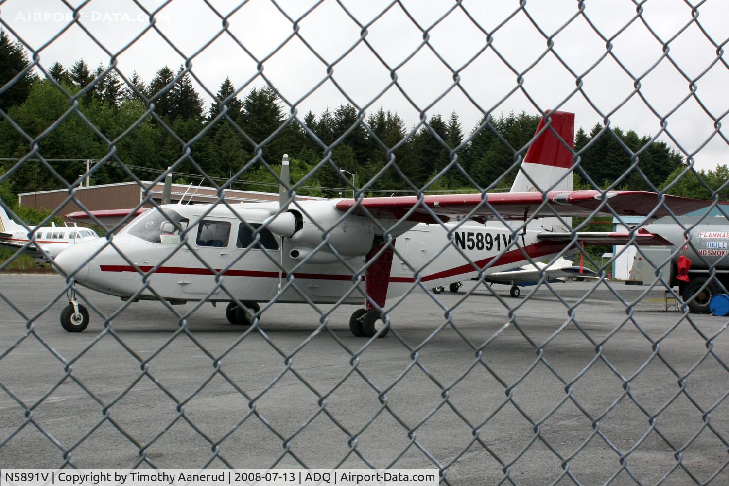 N5891V, 1977 Britten-Norman BN-2A-26 Islander C/N 3011, One of two Britten-norman ISLANDER's I saw only through the fence at Kodiak, AK. serial 3011