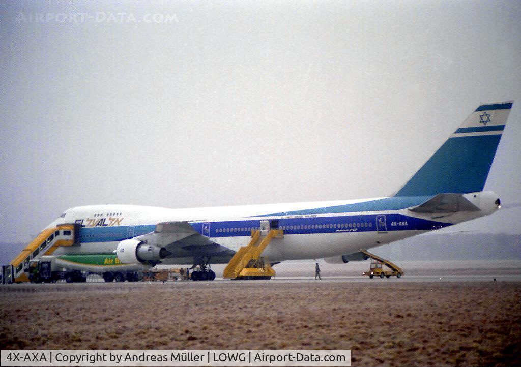 4X-AXA, 1971 Boeing 747-258B C/N 20135-140, One of the few Jumbo Jets in Graz.