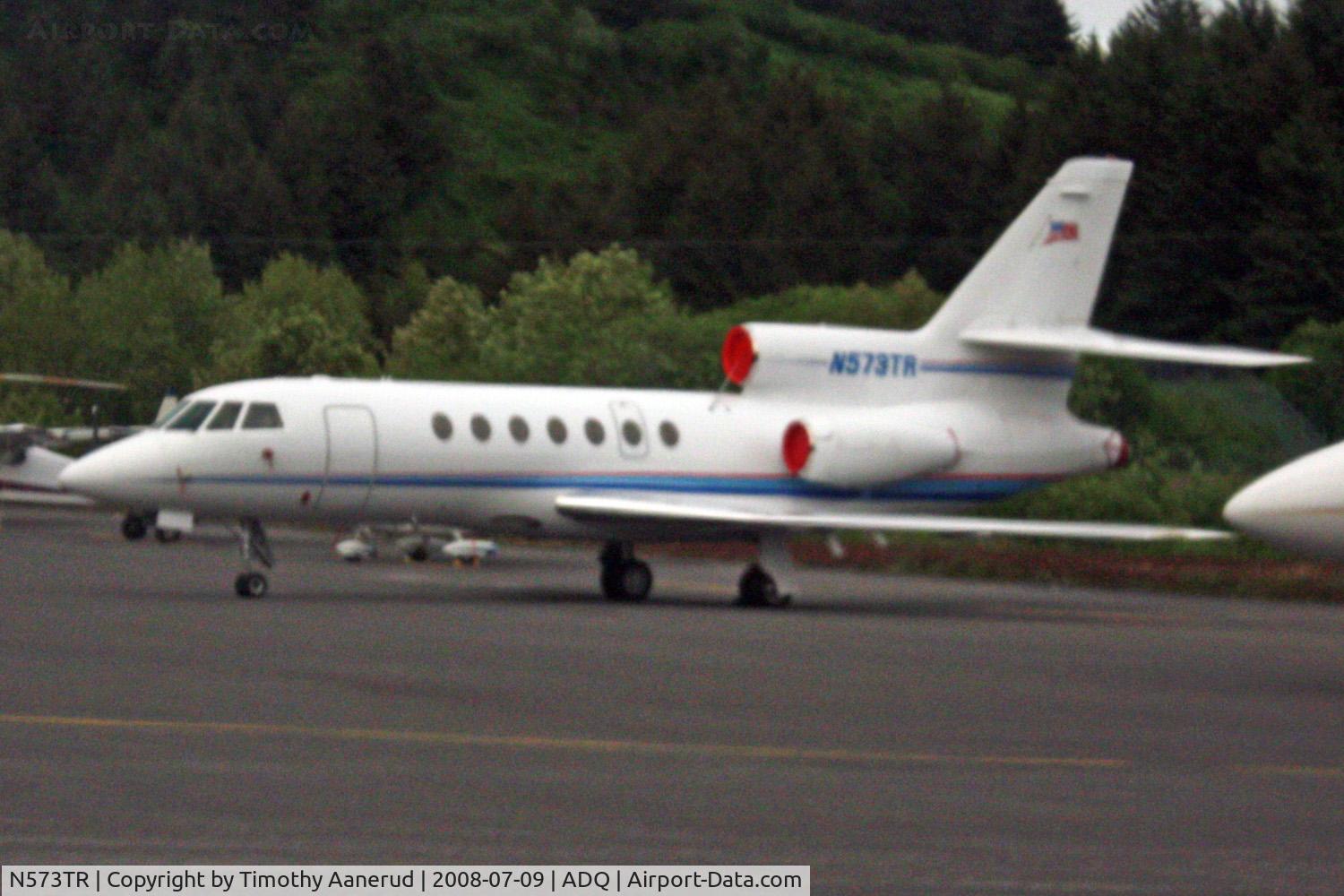 N573TR, Dassault Falcon 50 C/N 217, Dassault-breguet FALCON 50 serial 217, on the ramp at Kodiak, Alaska