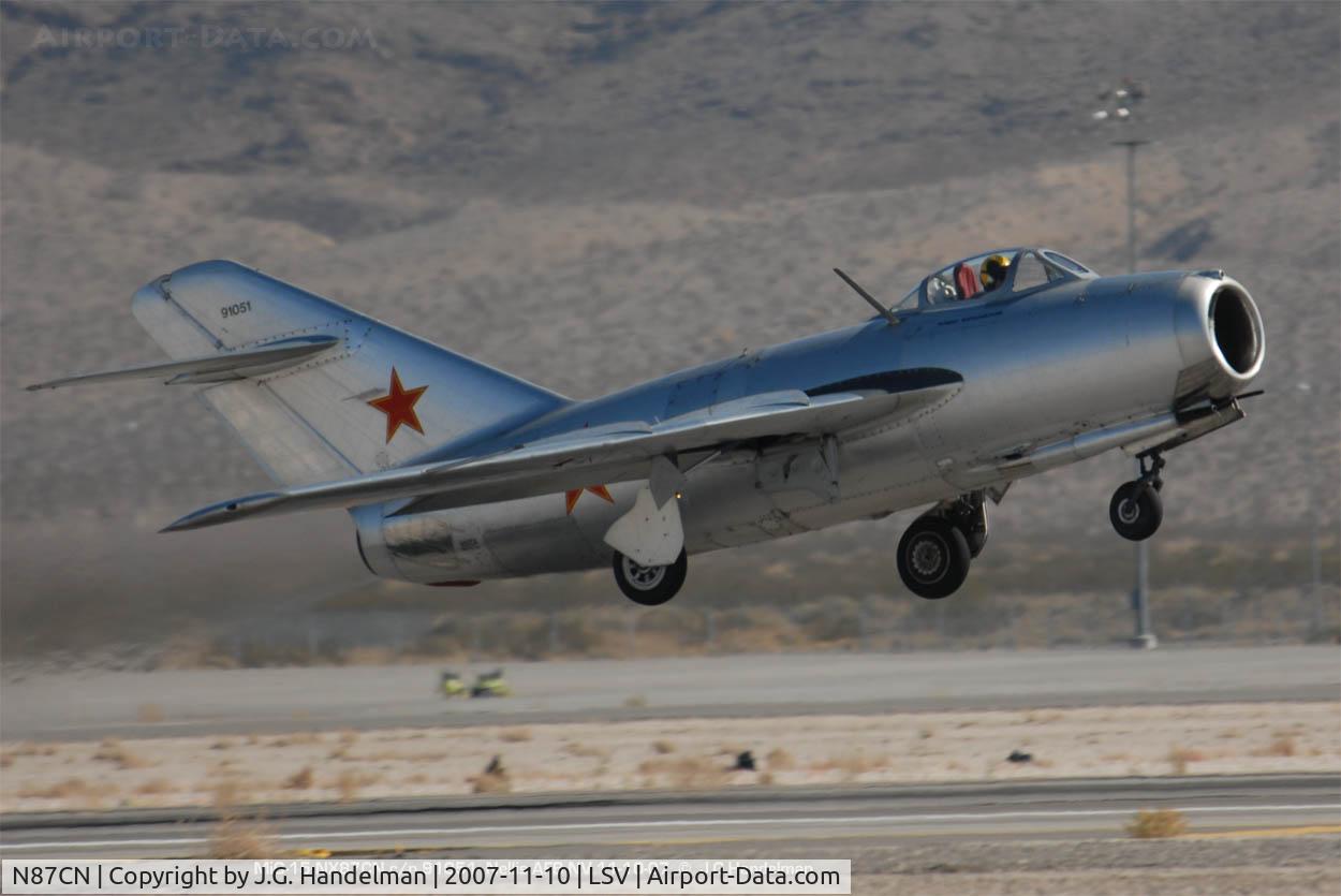 N87CN, Mikoyan-Gurevich MiG-15 C/N 910-51, Take off at Nellis AFB NV